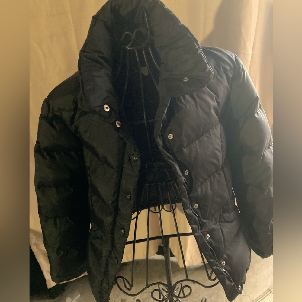 Black puffer quilted coat, size M